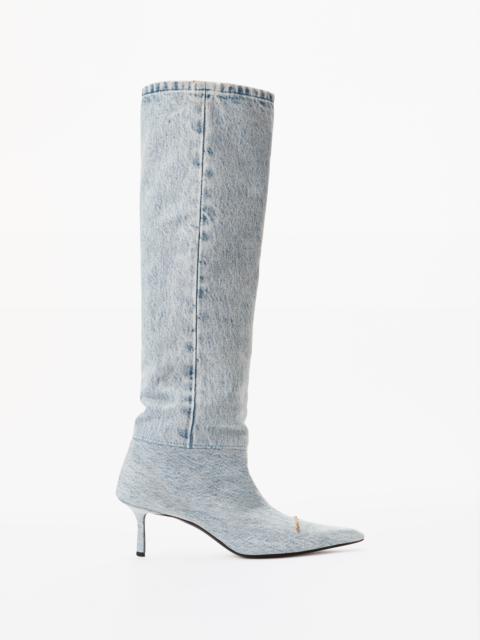 Alexander Wang VIOLA 65 SLOUCH BOOT IN DENIM