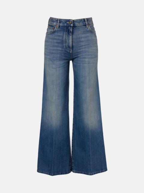 Valentino VGold wide-leg faded jeans