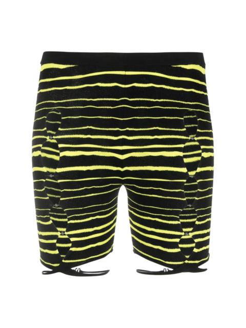 RUI striped cut-out shorts