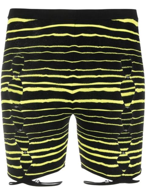 RUI striped cut-out shorts