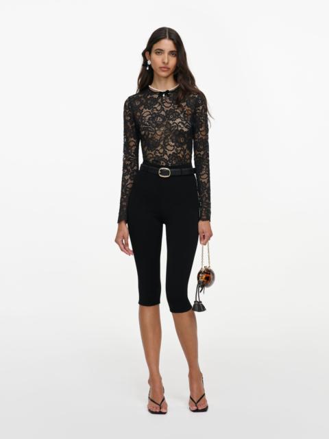 self-portrait Black Floral Lace Bodysuit