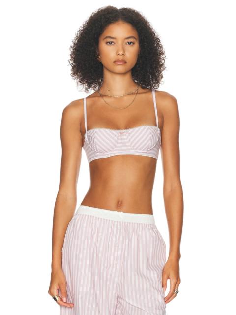 HELSA Wide Stripe Poplin Bra