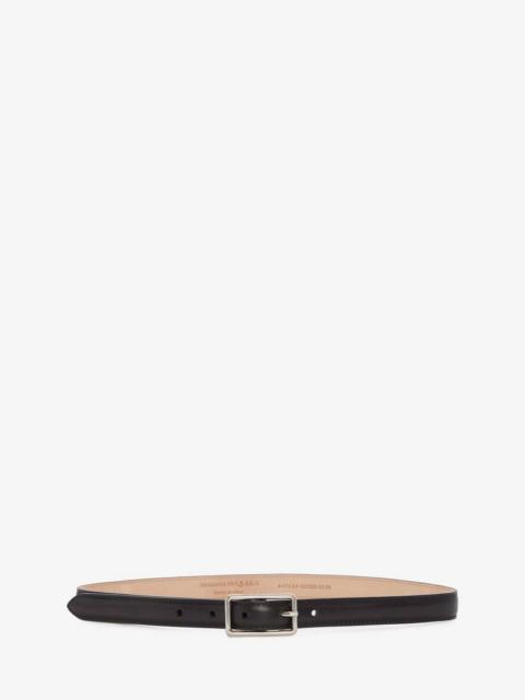 Alexander McQueen Thin Geometric Belt in Black