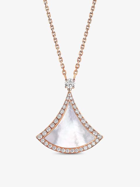 Divas' Dream 18ct rose-gold, mother-of-pearl and 0.5ct round brilliant-cut diamond necklace