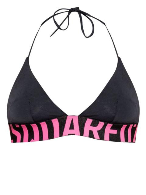 DSQUARED2 logo-underband bikini top