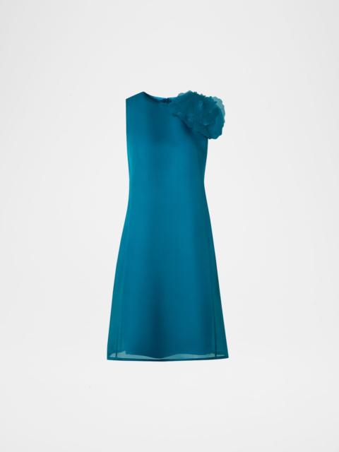 AKRIS 3D Anemone Corsage Silk Organza Dress