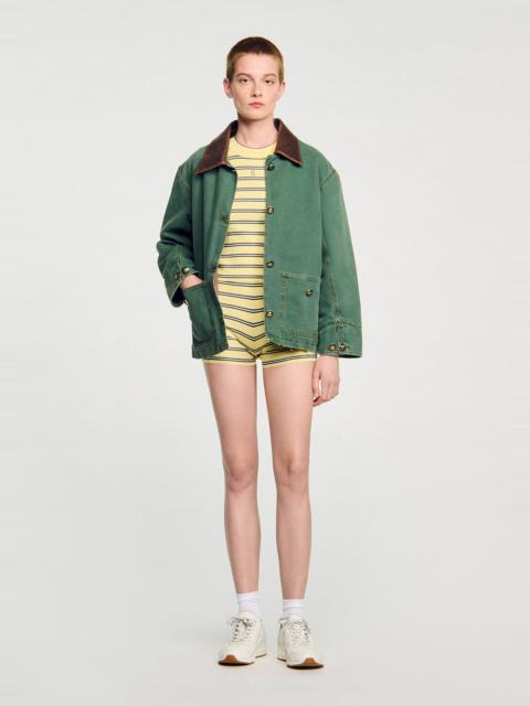 Sandro STRIPED KNIT SHORTS