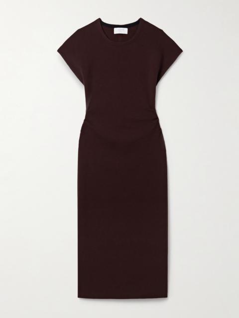 LA LIGNE Cap Ferrat Ruched Merino Wool Midi Dress