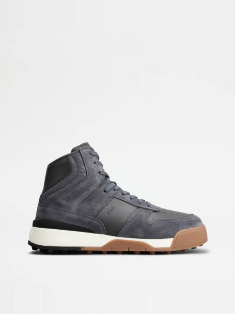 Tod's TOD'S HI-TOP SNEAKERS IN SUEDE AND SMOOTH LEATHER - GREY
