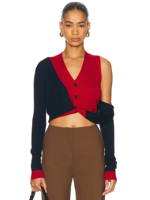 Monse Cropped Fold-Up Cardigan