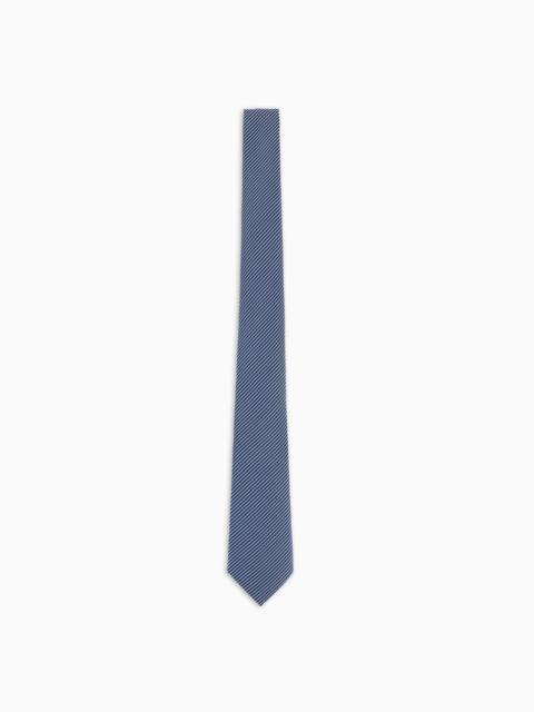 GIORGIO ARMANI PURE SILK TIE WITH JACQUARD STRIPES
