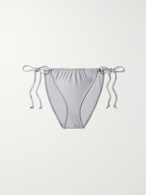 GOOD AMERICAN Gathered Stretch-satin Bikini Briefs