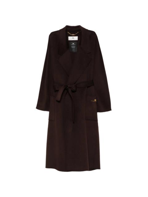 ELISABETTA FRANCHI Elisabetta Franchi Belted Logo-plaque Coat
