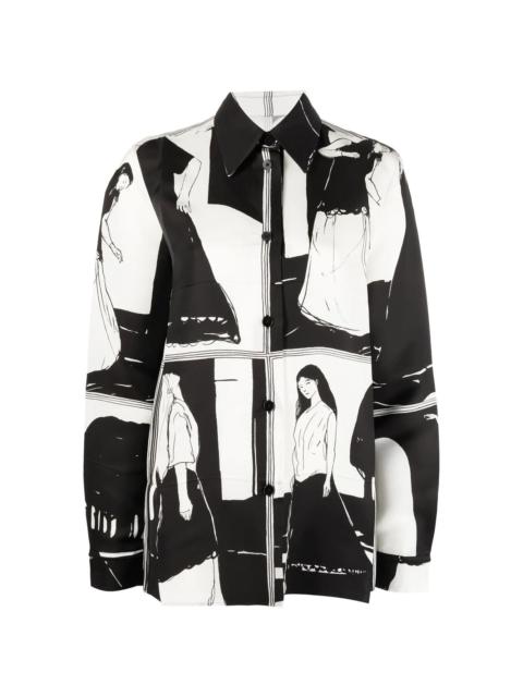 Jil Sander abstract print shirt
