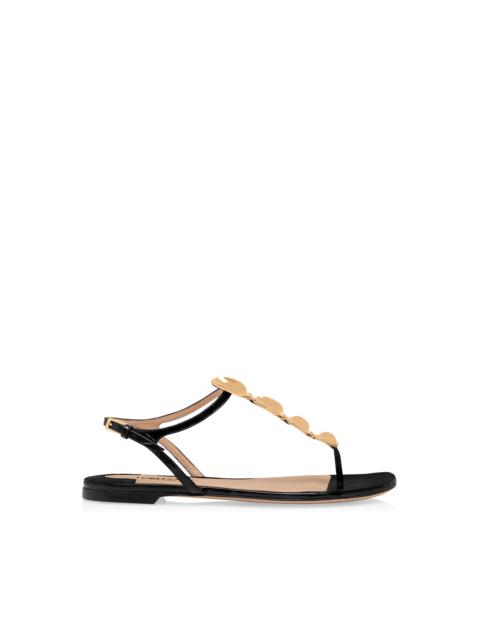 TOM FORD STAMPED CROC LEATHER TITAN T STRAP THONG SANDAL