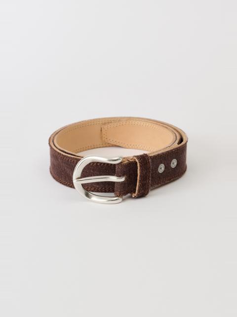 Our Legacy Fringed Denim Belt Overdyed Choco Melon
