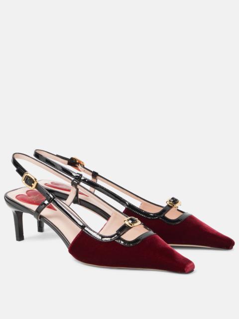 Roger Vivier Viv' Canard 55 leather slingback pumps