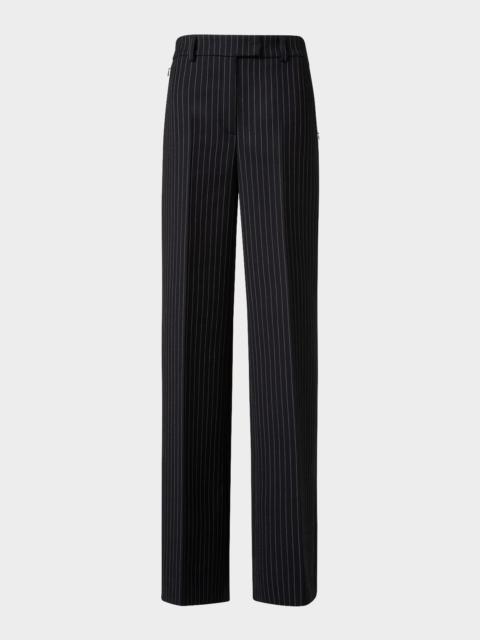 AKRIS Fior High-Rise Pinstripe Wide-Leg Pants