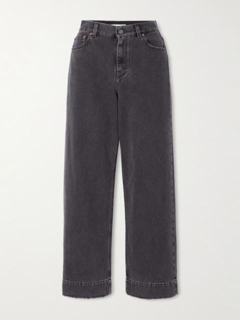 Chloé Frayed high-rise straight-leg jeans Dark denim