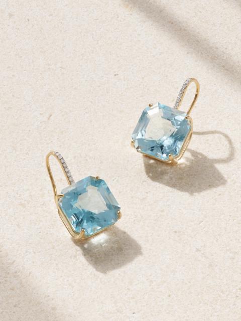 MATEO 14-karat Gold, Topaz And Diamond Earrings