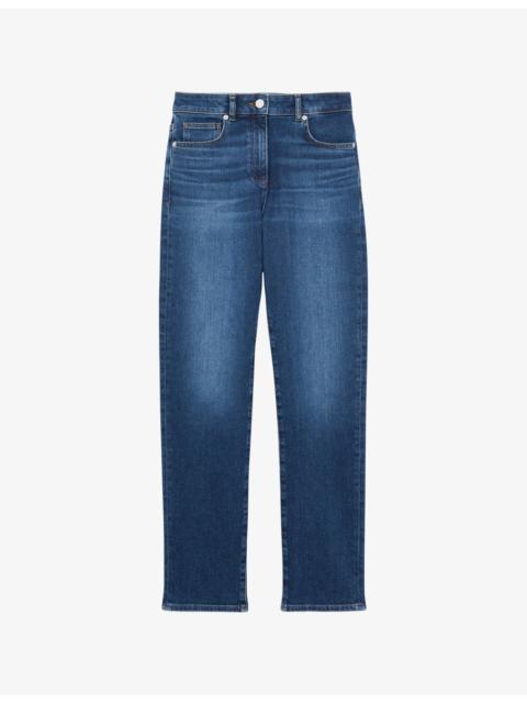 REISS Isabel Slim-Leg Mid-Rise Stretch-Denim Jeans