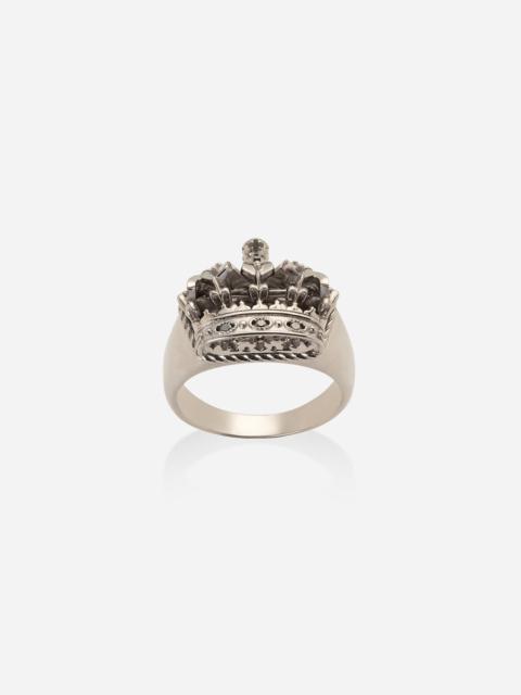 Crown white gold crown ring