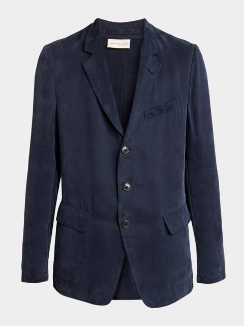 Dries Van Noten Men's Bilbo Cupro Notch Lapel Sport Coat