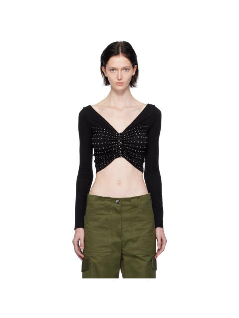 rabanne Black Studded Long Sleeve T-Shirt