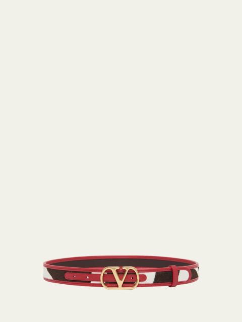 Valentino VLogo Signature Calf Hair Leather Belt