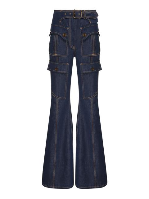 Zimmermann Luna Utility Denim Flared Jeans dark wash