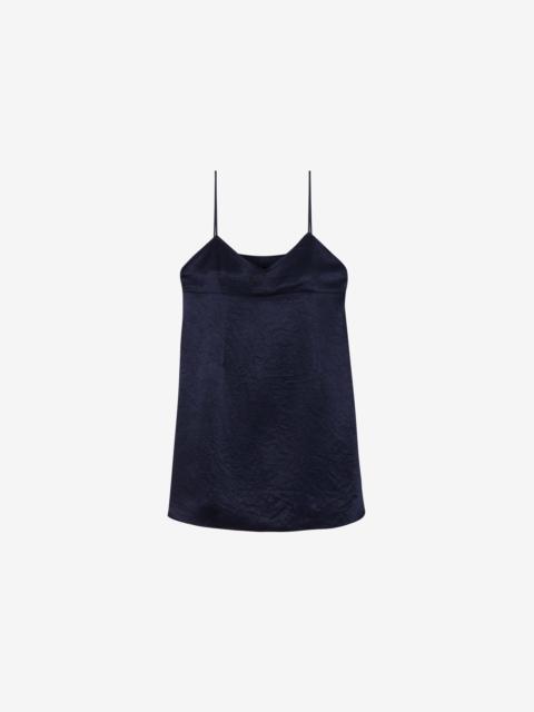 The Frankie Shop Elma Satin Mini Dress - Navy