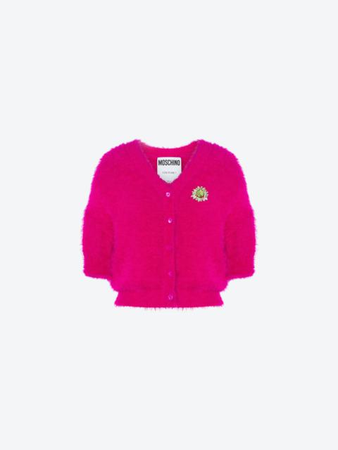 Moschino JEWEL FLOWER SOFT FABRIC CARDIGAN
