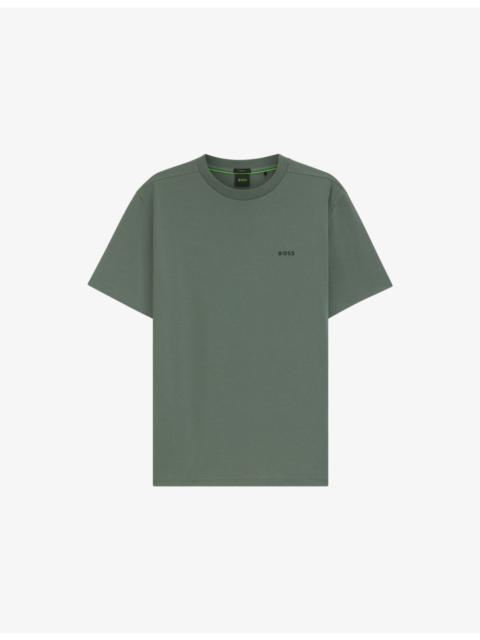 BOSS Brand-Embossed Short-Sleeved Stretch-Cotton T-Shirt