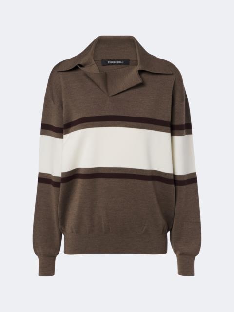 PHOEBE PHILO Striped wool polo sweater