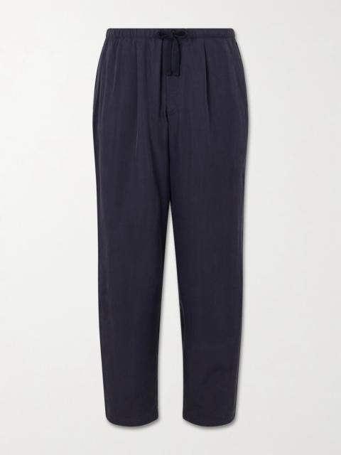 KAPTAIN SUNSHINE Straight-Leg Silk-Gabardine Drawstring Trousers