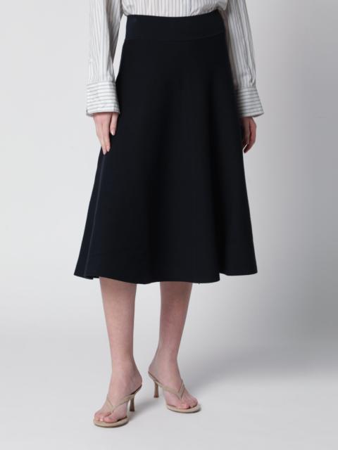 The Frankie Shop Luglio midi knit skirt in blue viscose blend