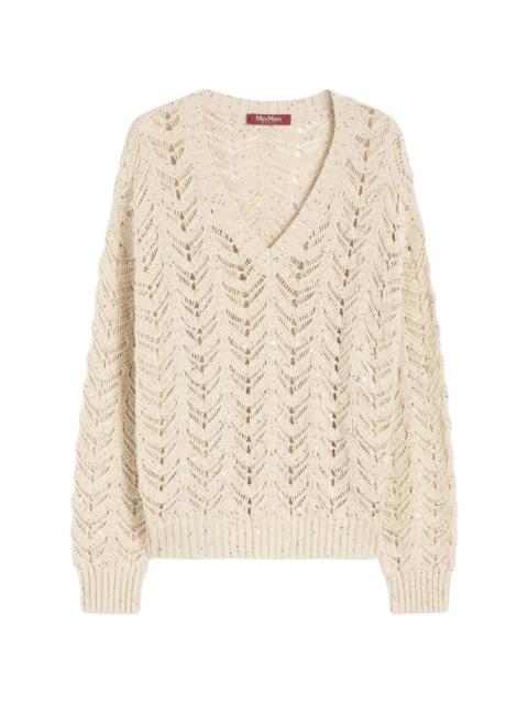 Max Mara Studio Max Mara Studio Openwork V-neck Top