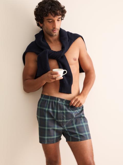 Derek Rose Barker Cotton Classic Fit Boxers Charcoal & Green Check