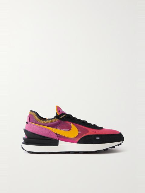 Nike Waffle One suede and leather-trimmed mesh sneakers
