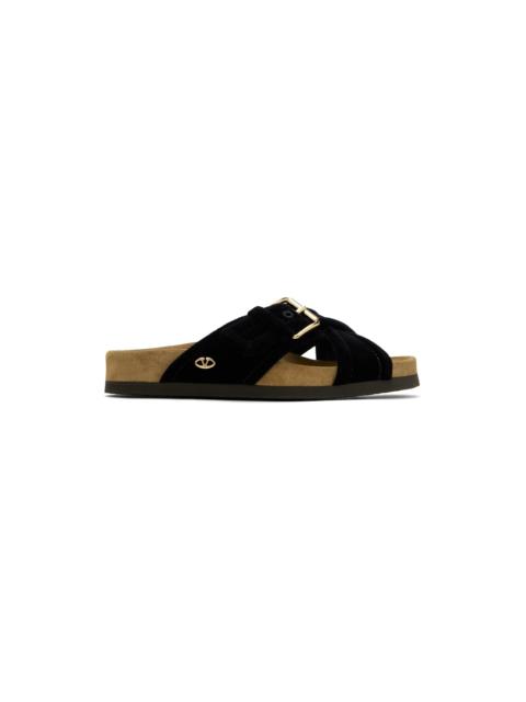 Valentino Black Fussfriend Velvet Sandals
