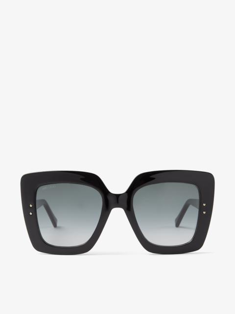 JIMMY CHOO Auri
Black Square-Frame Sunglasses with Glitter