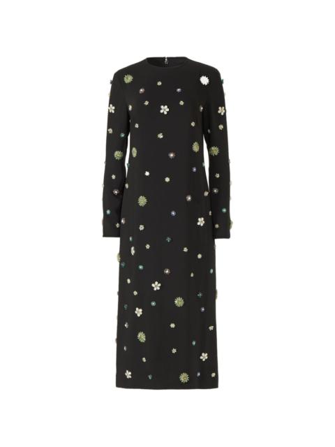 COSTARELLOS Brionka embellished crepe midi dress