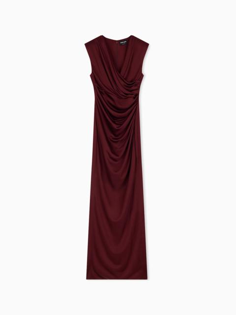 GIORGIO ARMANI LONG SLEEVELESS DRESS IN SHINY VISCOSE JERSEY NEW NORMAL