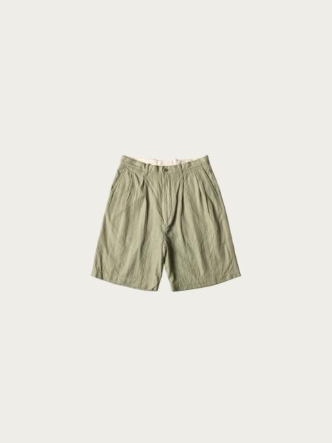 Kapital Cotton Linen GIBSON Stripe IVY Short Pants - Light Green