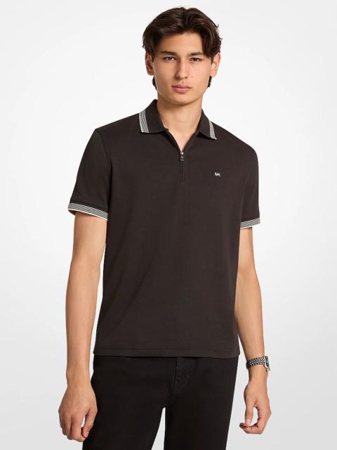 MICHAEL KORS Cotton Zip-Up Polo Shirt