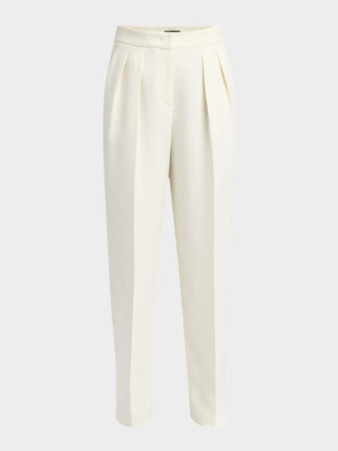 GIORGIO ARMANI Pleated Cady Straight-Leg Tuxedo Trousers