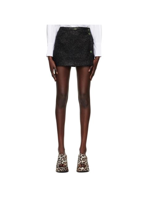 GANNI Black Sparkle Miniskirt