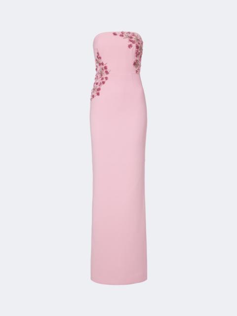 REBECCA VALLANCE Fresa embellished strapless crêpe gown