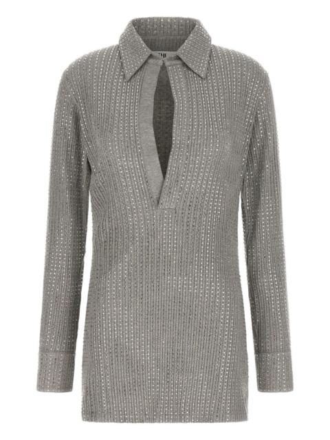 THE ATTICO rhinestone-appliqué dress