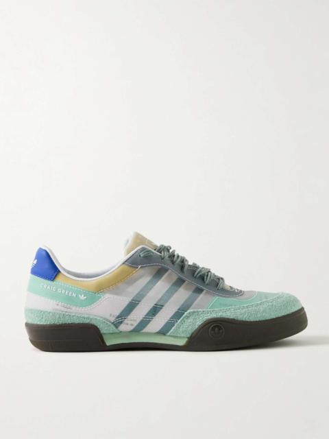 + Craig Green Squash Polta AKH printed mesh, suede and leather sneakers